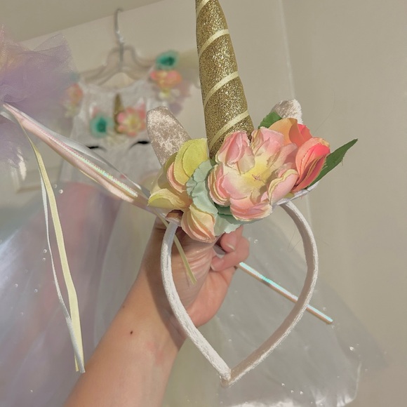 Unicorn Silver shimmer Birthday dress unicorn princess size 3T - Picture 2 of 5